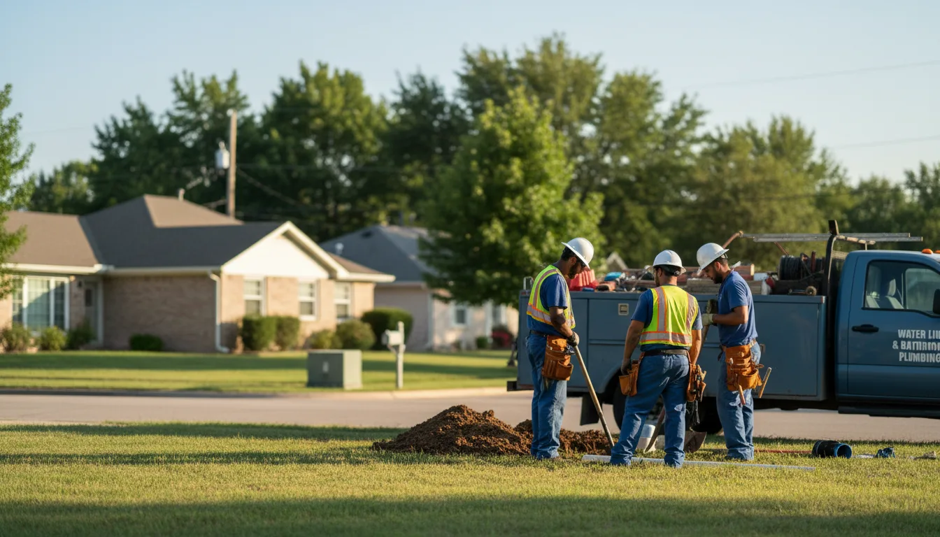 Residential water line and bathroom plumbing service in Republic, MI
